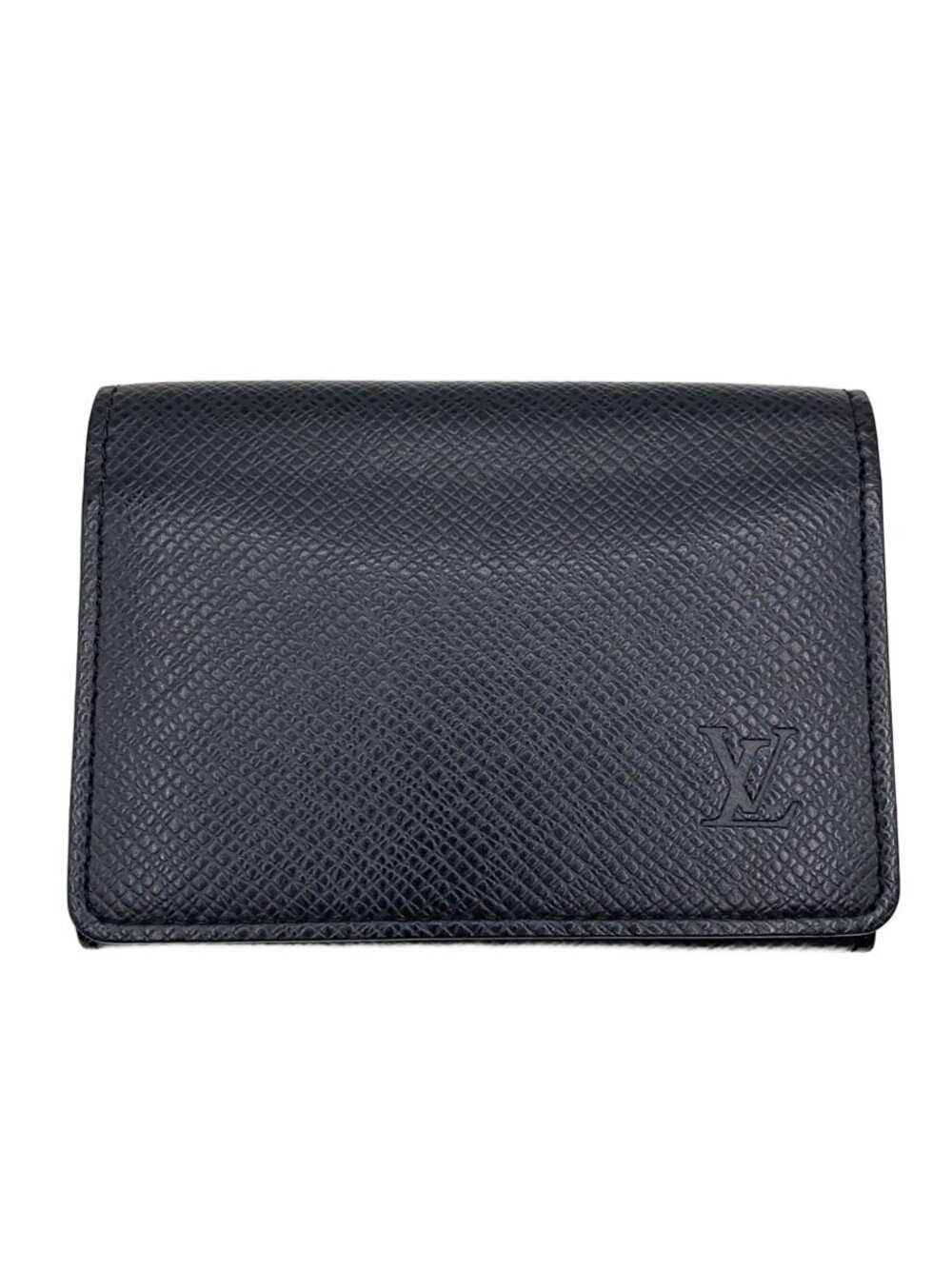 LOUIS VUITTON Envelope Wallet Carte de Visite Taiga Black Solid